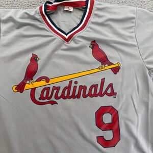 St Louis Cardinals Terry Pendleton 9 Baseball Jersey Grey V-Neck Mens XL 0882
